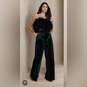 NWT~Banana Republic Veluro Relaxed Velvet Pants Dark Teal